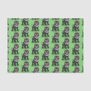 Cute hungry Tasmanian devil cartoon illustration Tissue Paper