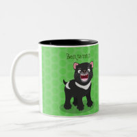 Cute hungry Tasmanian devil cartoon illustration