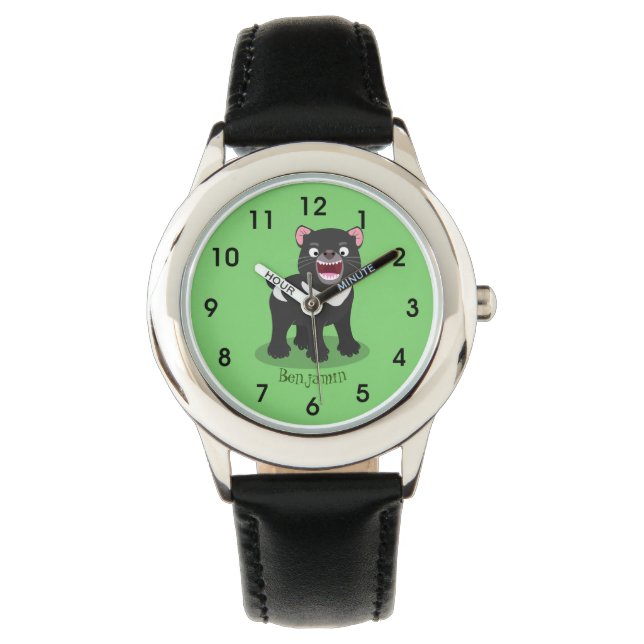 Cute hungry Tasmanian devil cartoon illustration Watch (Front)