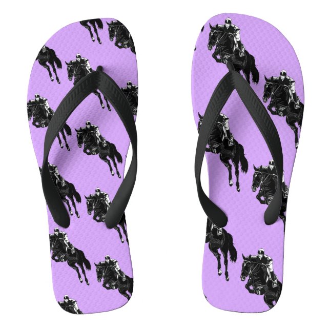 Cute Hunter Jumper Horse Flip Flops (Footbed)