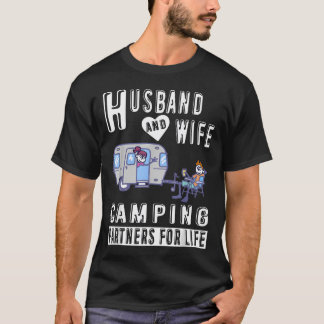 Cute Husband And Wife Camping Partners For Life T-Shirt