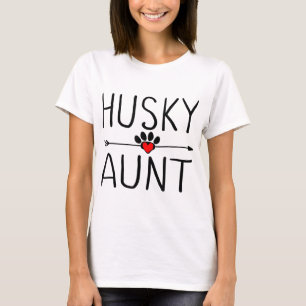 Cute Husky Aunt Gift Funny Dog Lover Auntie Aunty T-Shirt