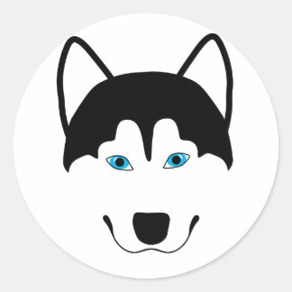 Cute Husky dog breed image Classic Round Sticker
