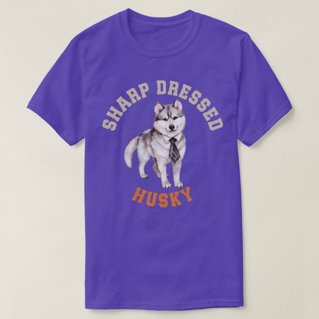 Cute Husky Dog T-Shirt (Design Front)