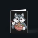 Cute Husky Eating Ramen Japanese Kawaii Dog Noodle Card<br><div class="desc">Cute Husky Eating Ramen Japanese Kawaii Dog Noodles</div>
