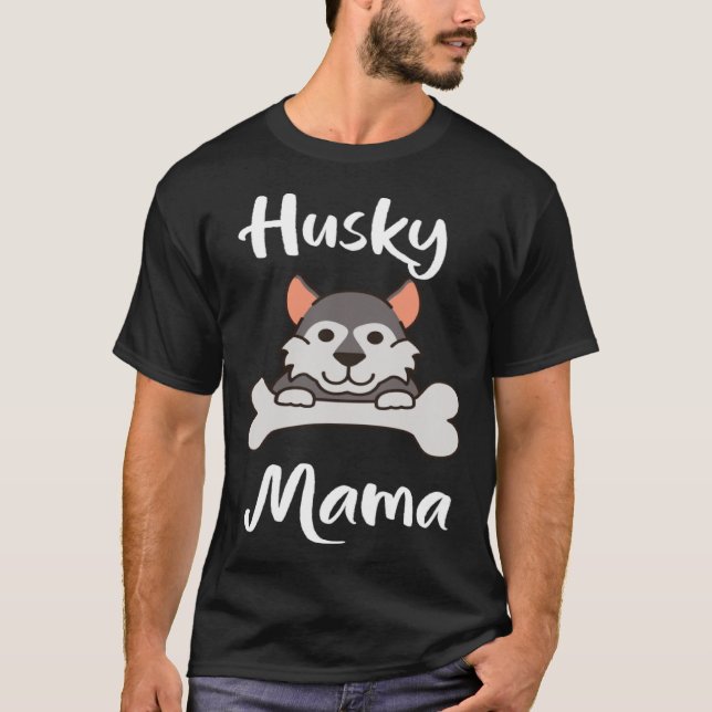 Cute Husky Mama Womens Dog Mom   1 T-Shirt (Front)