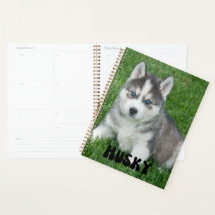 Cute Husky Puppy Calendar Planner
