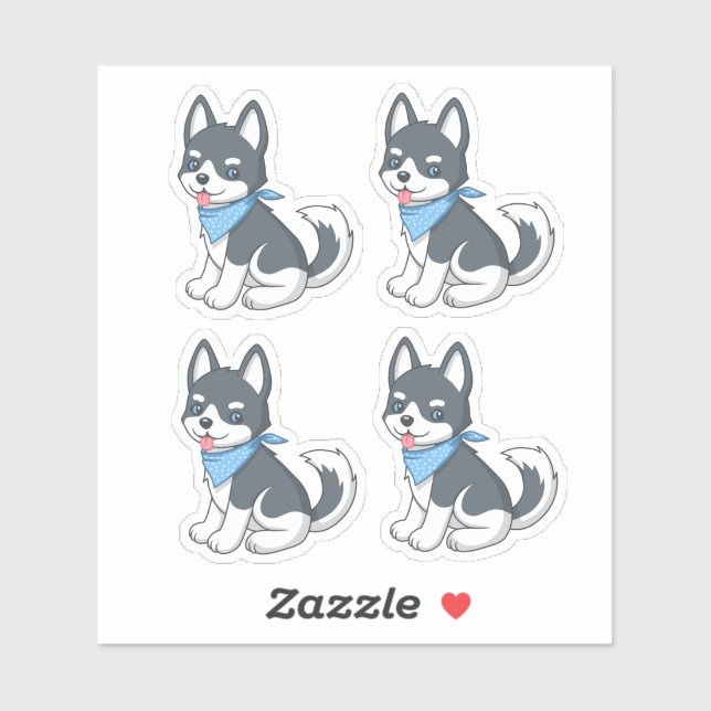 Cute Husky Puppy Dog 4 (Sheet)