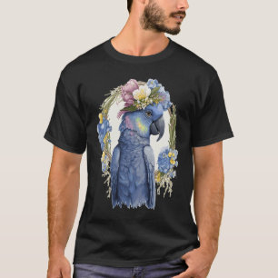 Cute Hyacinth Macaw Parrot Bird Flower Crown Pet B T-Shirt