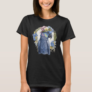 Cute Hyacinth Macaw Parrot Bird Flower Crown Pet B T-Shirt