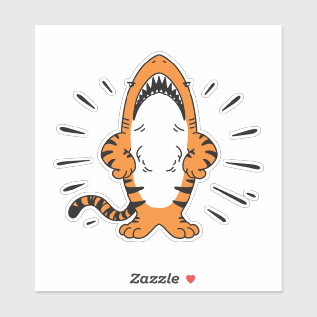 CUTE HYBRID SHARK TIGER CARTOON (Sheet)