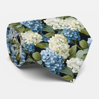 Cute Hydrangea flower tiled pattern Tie