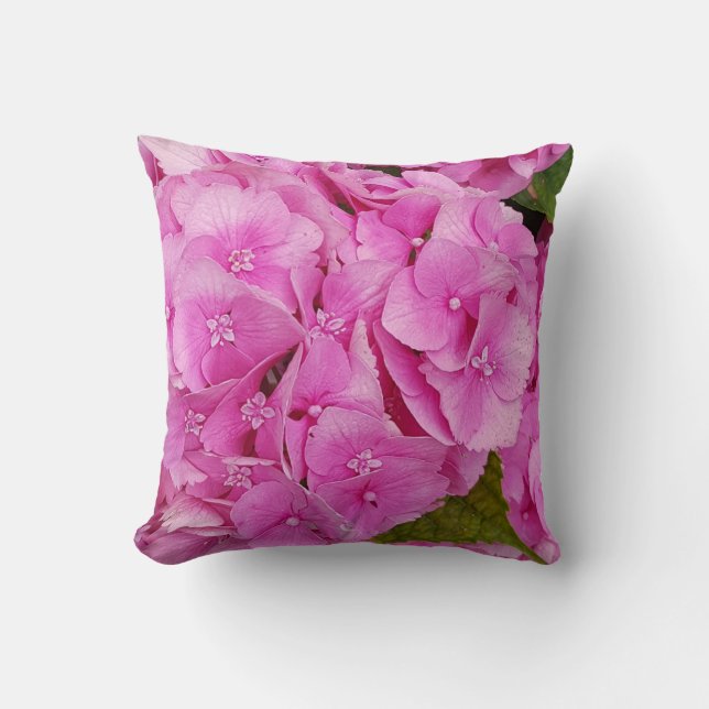 Cute Hydrangea Pink Flowers  Cushion (Front)