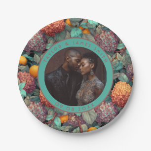 Cute Hydrangeas Plates For Simple Wedding Party