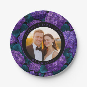 Cute Hydrangeas Plates For Wedding Shower Party