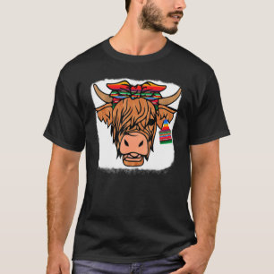 Cute Hyland Cow Country Animal Livestock Cows Rust T-Shirt