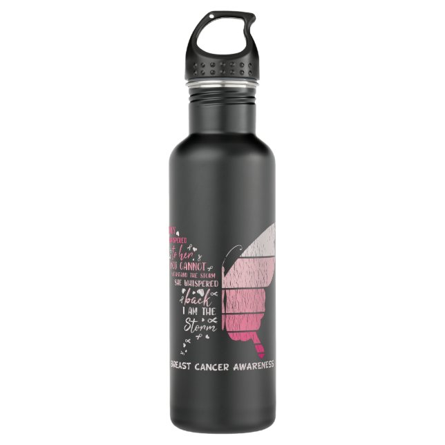 Cute I Am The Storm Breast Cancer Warrior Survivor 710 Ml Water Bottle (Front)