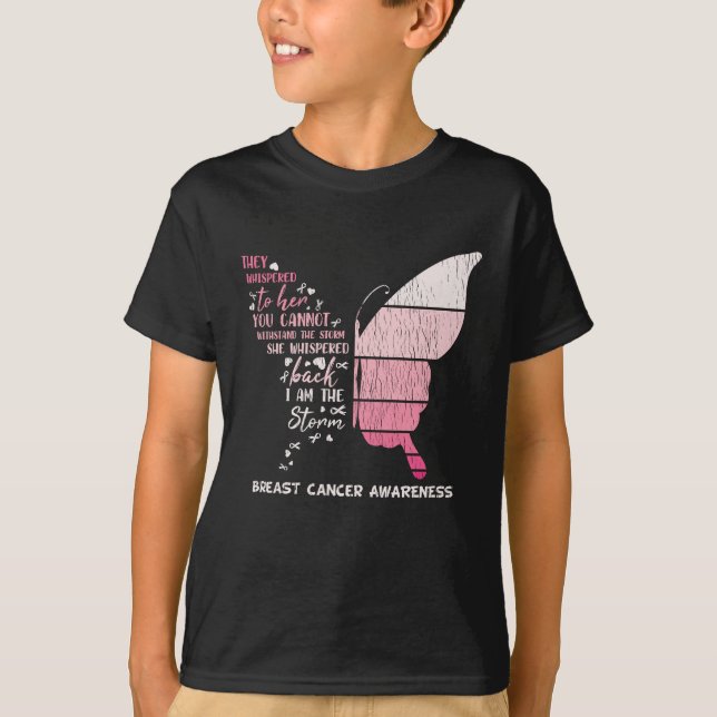 Cute I Am The Storm Breast Cancer Warrior Survivor T-Shirt (Front)