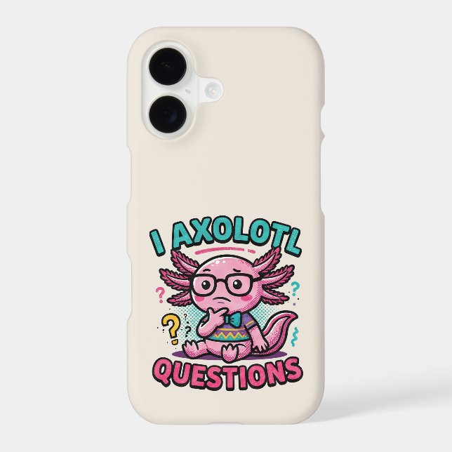 Cute I Axolotl Questions aztec nerd with glasses (Back)