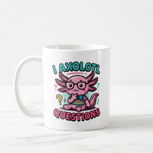 Cute I Axolotl Questions aztec nerd with glasses Coffee Mug