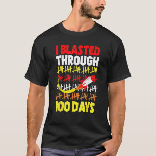 Cute I Blasted My Way Through 100 Days Teacher Kid T-Shirt
