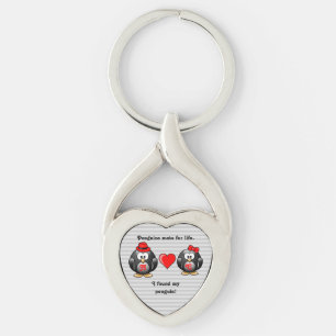 Cute I Found My Penguin Mate for Life Red Heart Key Ring