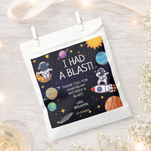 Cute I Had a Blast Space Theme Any Age Birthday Favour Bags