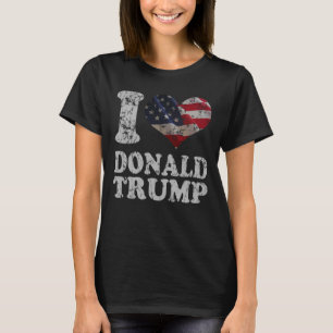 Cute I heart American Flag Donald Trump T-Shirt