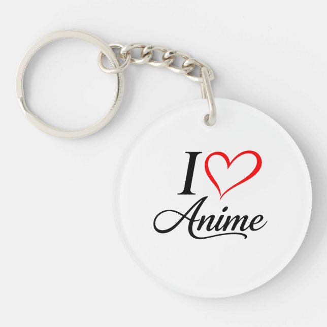 Cute I heart anime Key Ring (Front)