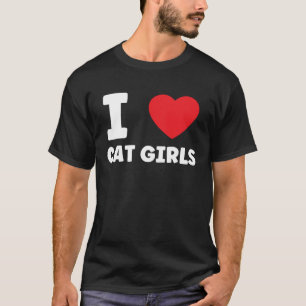 Cute I Heart Cat Girls Furry T-Shirt