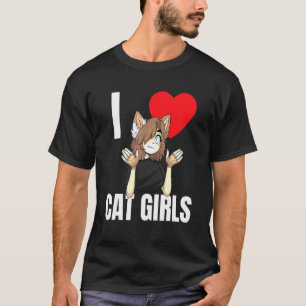 Cute I Heart Cat Girls Furry T-Shirt