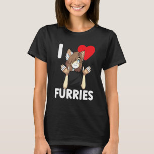 Cute I Heart Furries Furry Fandom Love 2 T-Shirt