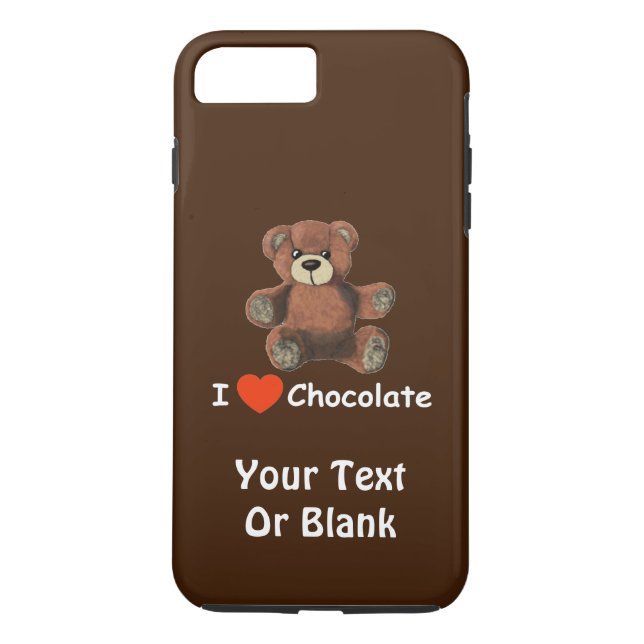Cute I Heart (Love) Chocolate Teddy Bear Case-Mate iPhone Case (Back)