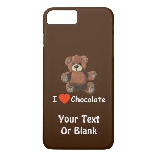 Cute I Heart (Love) Chocolate Teddy Bear iPhone 8 Plus/7 Plus Case