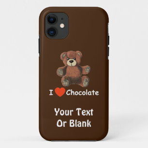 Cute I Heart (Love) Chocolate Teddy Bear iPhone 11 Case
