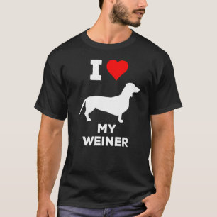Cute I Heart Love My Weiner Pet Dog Dachshund T-Shirt
