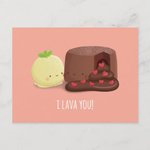 Cute I Lava You Funny Valentines Day Pun Holiday Postcard