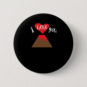 Cute I Lava You Volcano Valentine's Day 6 Cm Round Badge