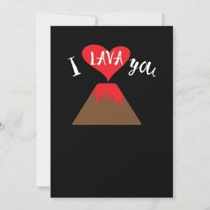 Cute I Lava You Volcano Valentine's Day Invitation