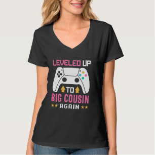 Cute I Levelled Up to Big Cousin Again Funny Gamer T-Shirt