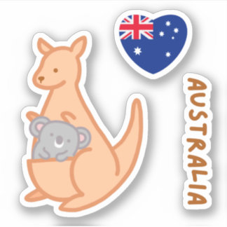 Cute I Love Australian Kangaroo Koala