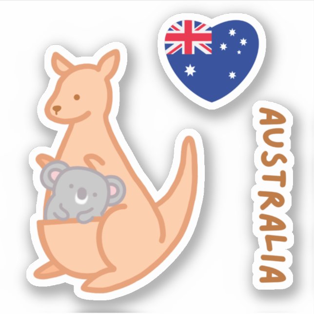 Cute I Love Australian Kangaroo Koala  (Front)