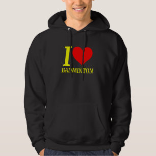 Cute I Love Badminton Player Hoodie