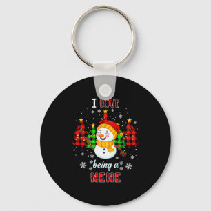 Cute I Love Being A Nene Snowman Christmas Valenti Key Ring