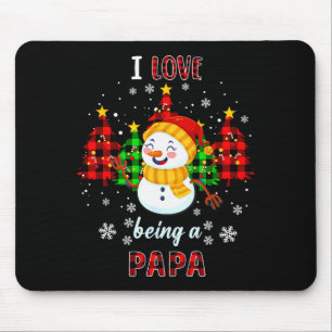 Cute I Love Being A Papa Snowman Christmas Valenti Mouse Mat