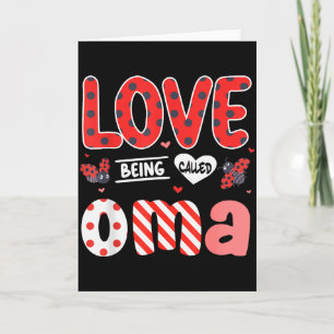 Cute I Love Being Called Oma Ladybug Happy Valenti Card
