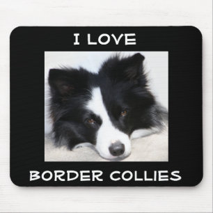 Cute I Love Border Collies Puppy Dog Mousepad