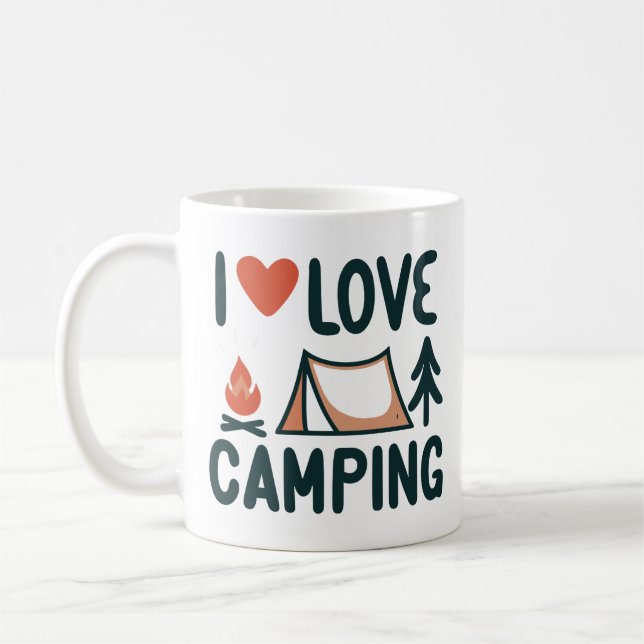 Cute I Love Camping Coffee Mug (Left)