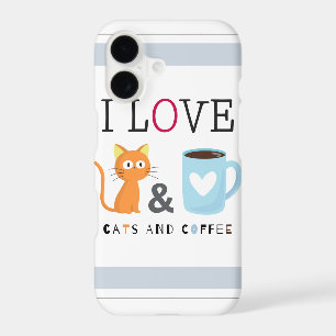 Cute I Love Cats and Coffee White