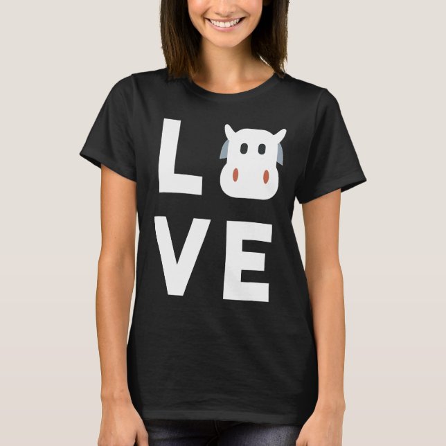 Cute I Love Cows Cow  For Kids T-Shirt (Front)